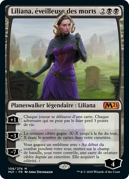 Liliana, éveilleuse des morts, carte Magic M21 108 — extension Core Set 2021