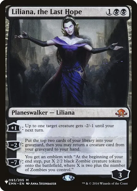 Liliana, dernier espoir, carte Magic PLST EMN-93 — extension The List