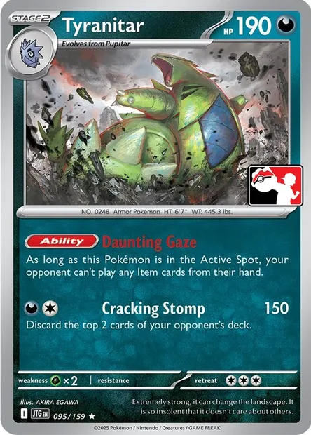 Tyranitar, Pokémon card PPS 095-3 — Play! Pokémon Prize Pack Series set