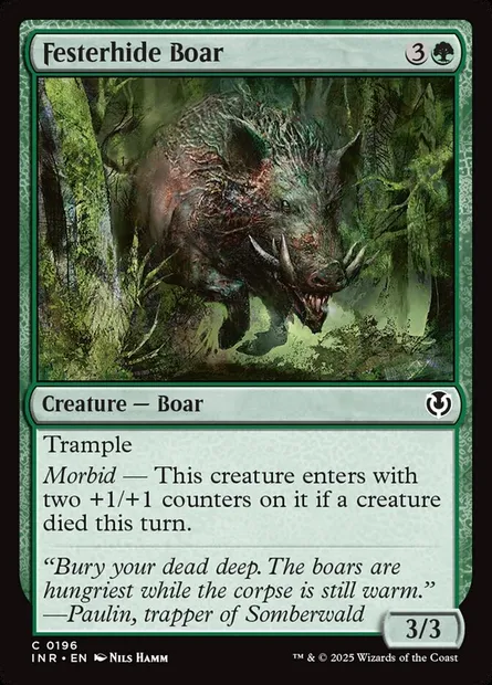 Festerhide Boar, Magic card INR 196 — Innistrad Remastered set