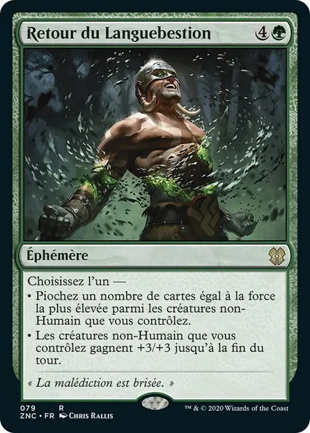 Retour du Languebestion, carte Magic ZNC 79 — extension Zendikar Rising Commander