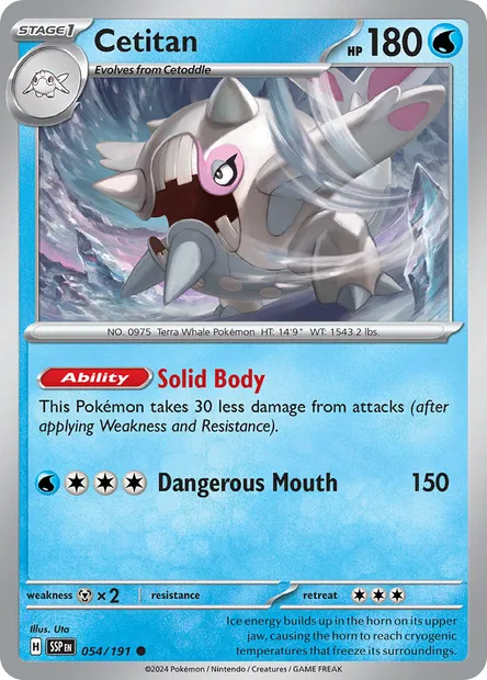 Cetitan, Pokémon card SSP 054 — Surging Sparks set