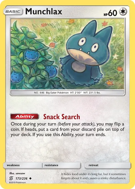 Munchlax, Pokémon card UNM 173 — Unified Minds set