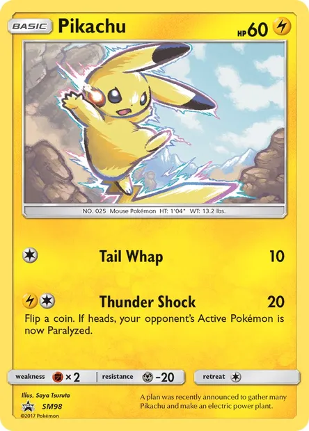 Pikachu, Pokémon card SM 98 — SM Black Star Promos set