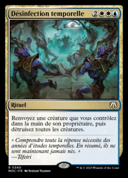 Désinfection temporelle, carte Magic MOC 340 — extension March of the Machine Commander