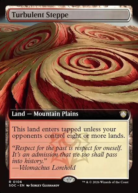 Turbulent Steppe, Magic card SOC 106 — Secrets of Strixhaven Commander set