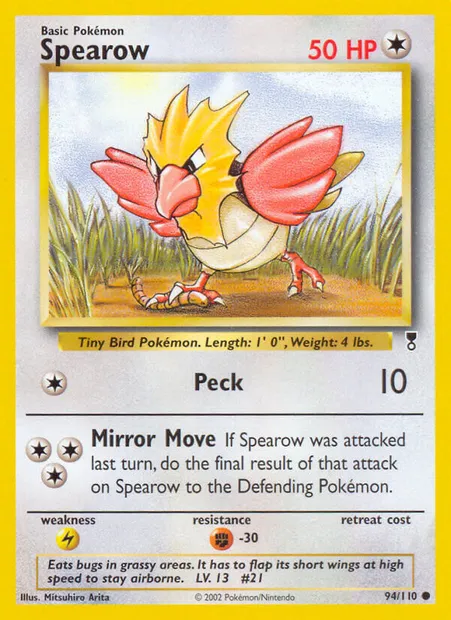 Spearow, Pokémon card LC 94 — Legendary Collection set