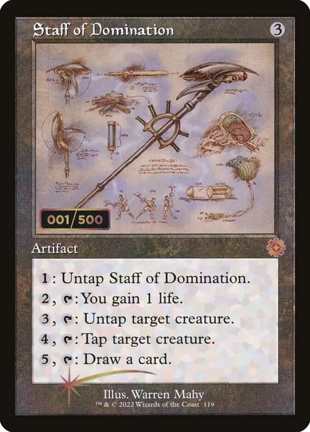 Bâton de domination, carte Magic BRR 119z — extension The Brothers' War Retro Artifacts