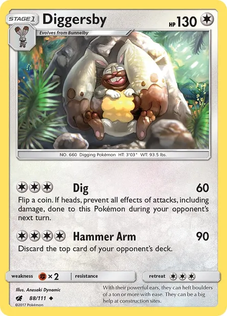 Diggersby, Pokémon card CIN 88 — Crimson Invasion set