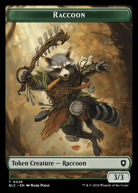 Raccoon, Magic card TBLC 29 — Bloomburrow Commander Tokens set