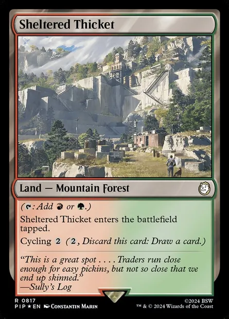 Sheltered Thicket, Magic card PIP 817 — Fallout set