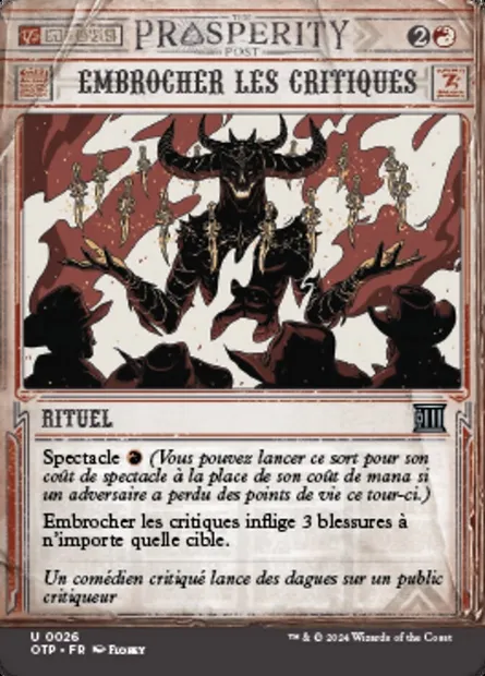 Embrocher les critiques, carte Magic OTP 26 — extension Breaking News