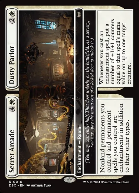 Secret Arcade // Dusty Parlor, Magic card DSC 10 — Duskmourn: House of Horror Commander set