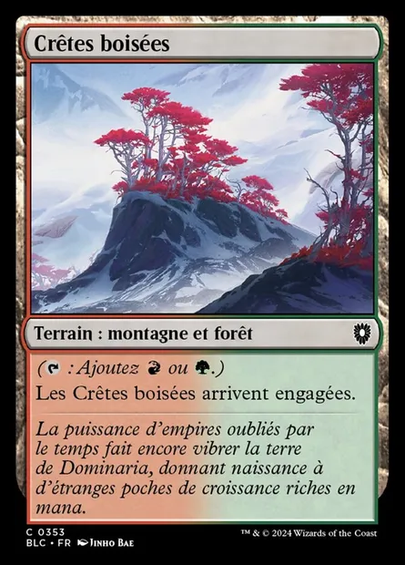 Crêtes boisées, carte Magic BLC 353 — extension Bloomburrow Commander