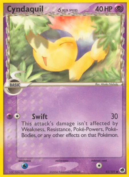 Cyndaquil δ, Pokémon card DF 45 — Dragon Frontiers set