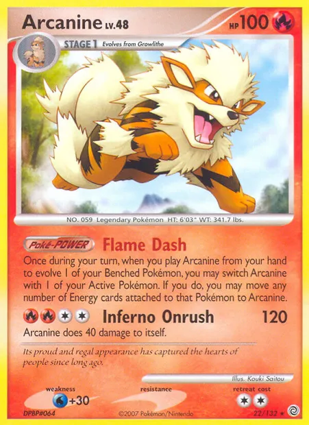 Arcanine, Pokémon card SW 22 — Secret Wonders set