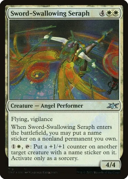 Sword-Swallowing Seraph, carte Magic UNF 316 — extension Unfinity