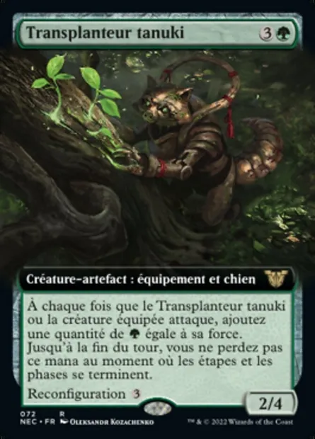 Transplanteur tanuki, carte Magic NEC 72 — extension Neon Dynasty Commander