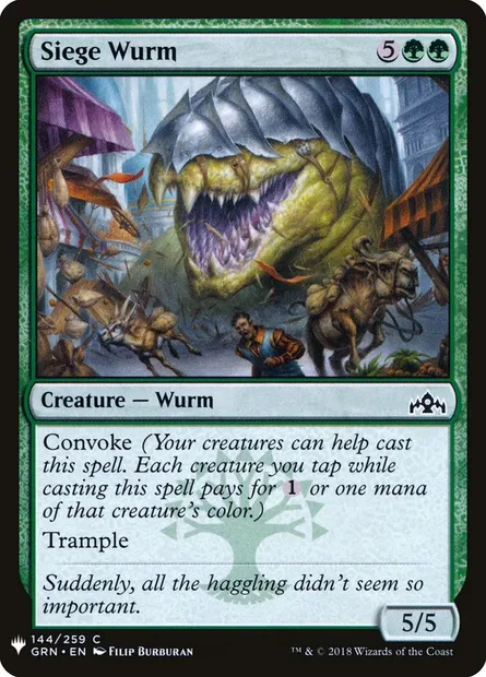 Siege Wurm, Magic card PLST GRN-144 — The List set