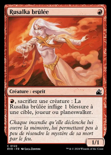 Rusalka brûlée, carte Magic RVR 122 — extension Ravnica Remastered