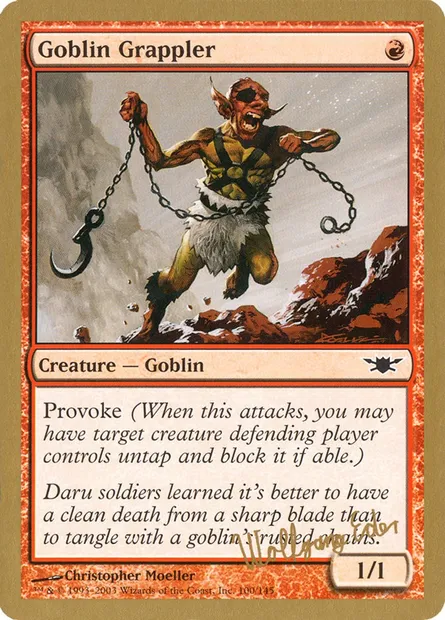 Goblin Grappler, Magic card WC03 we100 — World Championship Decks 2003 set