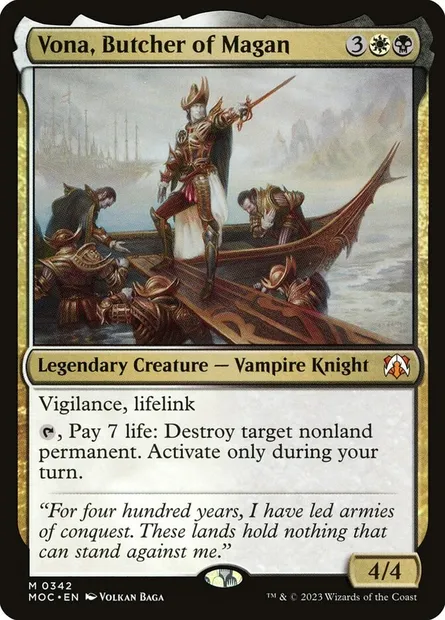 Vona, Butcher of Magan, Magic card MOC 342 — March of the Machine Commander set