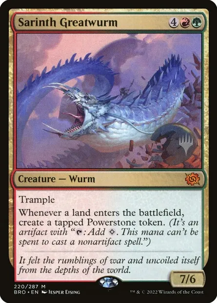 Sarinth Greatwurm, Magic card PBRO 220p — The Brothers' War Promos set
