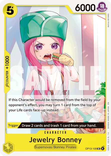 Jewelry Bonney, One Piece card OP13-109 — CARRYING ON HIS WILL set
