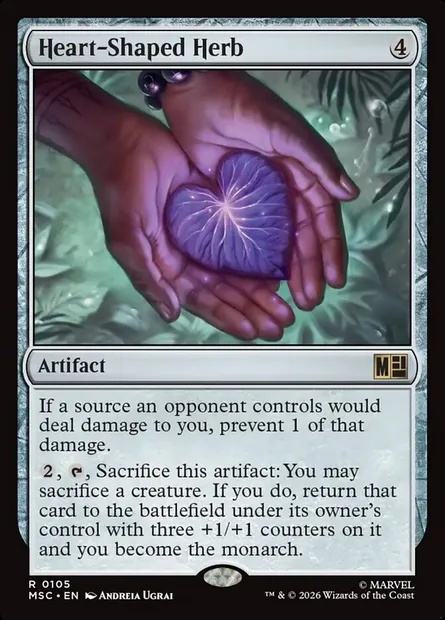 Heart-Shaped Herb, Magic card MSC 105 — Marvel Super Heroes Commander set