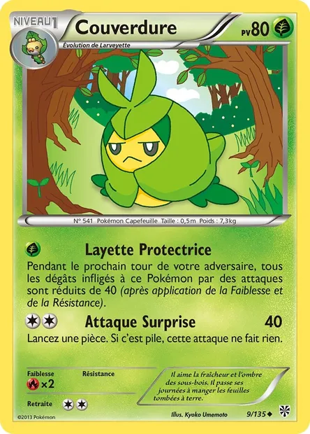 Couverdure, carte Pokémon PLS 9 — extension Tempète Plasma