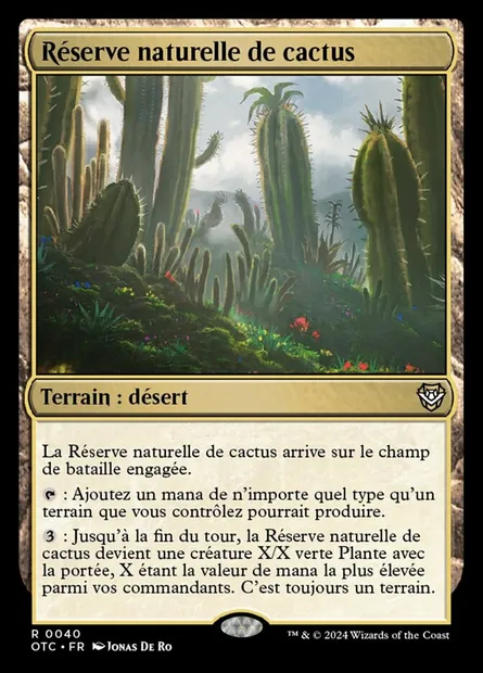 Réserve naturelle de cactus, carte Magic OTC 40 — extension Outlaws of Thunder Junction Commander