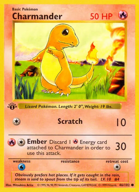 Charmander, Pokémon card BS 46 — Base Set set