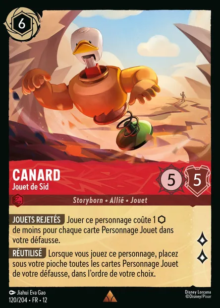 Canard - Jouet de Sid, carte Disney Lorcana CH12-120 — extension Contrées Inconnues