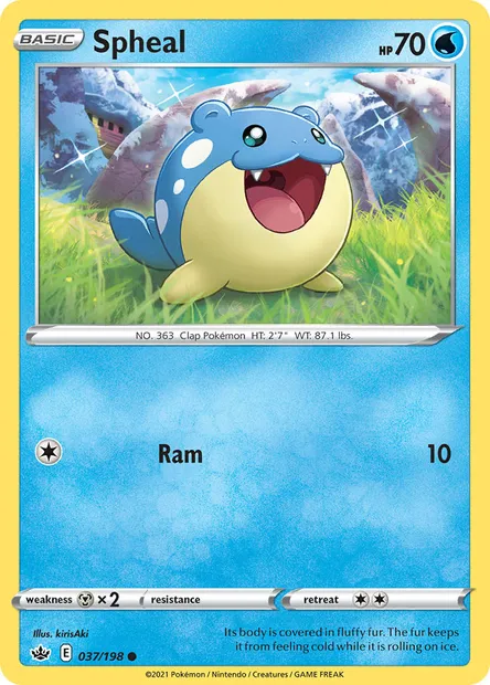 Spheal, Pokémon card CRE 37 — Chilling Reign set