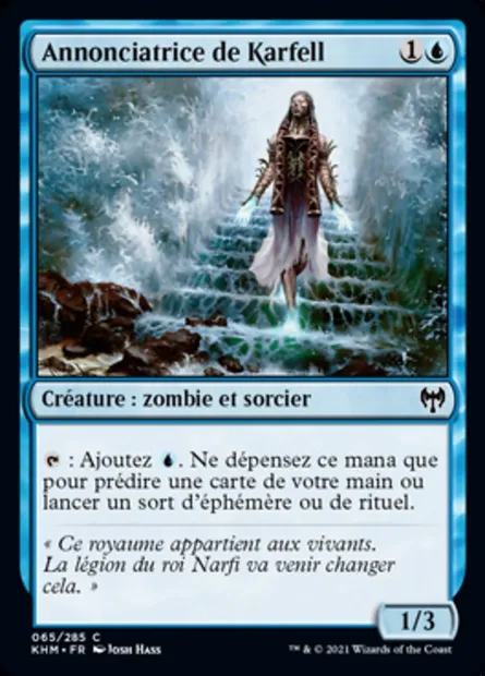Annonciatrice de Karfell, carte Magic KHM 65 — extension Kaldheim