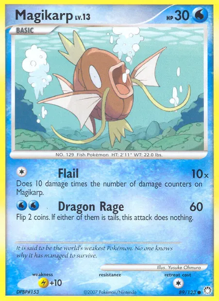 Magikarp, Pokémon card MT 89 — Mysterious Treasures set
