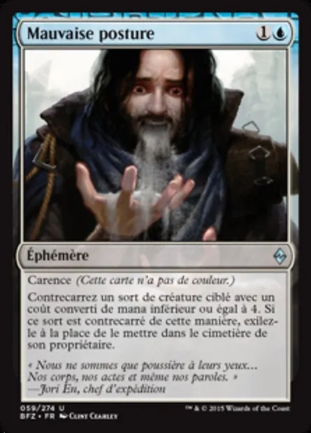 Mauvaise posture, carte Magic BFZ 59 — extension La bataille de Zendikar