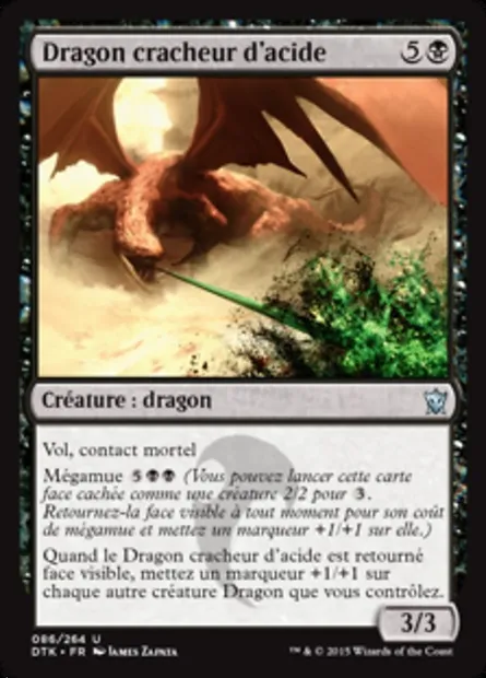 Dragon cracheur d'acide, carte Magic DTK 86 — extension Les Dragons de Tarkir