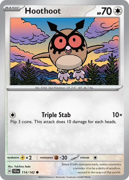 Hoothoot, Pokémon card SCR 114 — Stellar Crown set