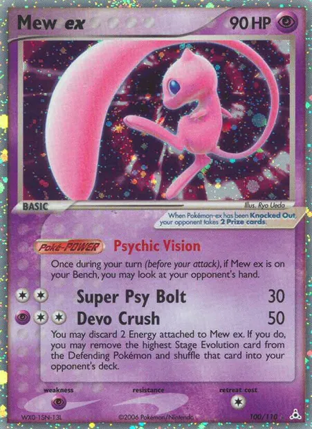 Mew ex, Pokémon card HP 100 — Holon Phantoms set