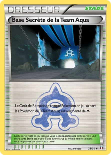 Base Secrète de la Team Aqua, carte Pokémon DCR 28 — extension Double Danger
