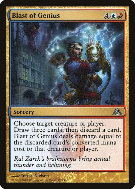 Blast of Genius, Magic card DGM 55 — Dragon's Maze set