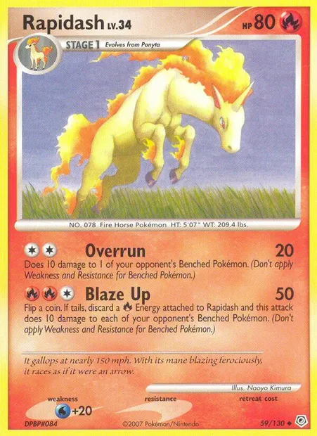 Rapidash, Pokémon card DP 59 — Diamond & Pearl set