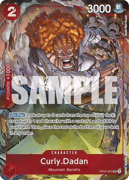 Curly Dadan, carte One Piece OP02-005 — extension PARAMOUNT WAR