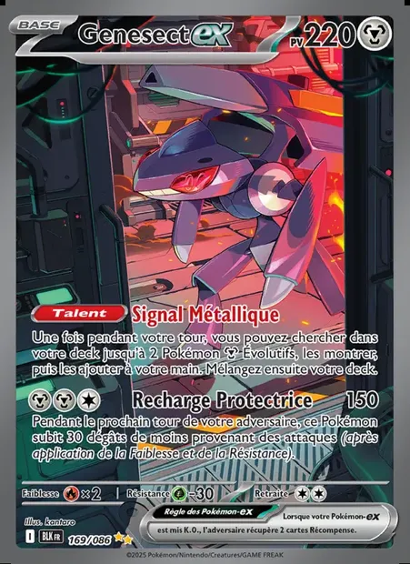 Genesect-ex, carte Pokémon BLK 169 — extension Foudre Noire