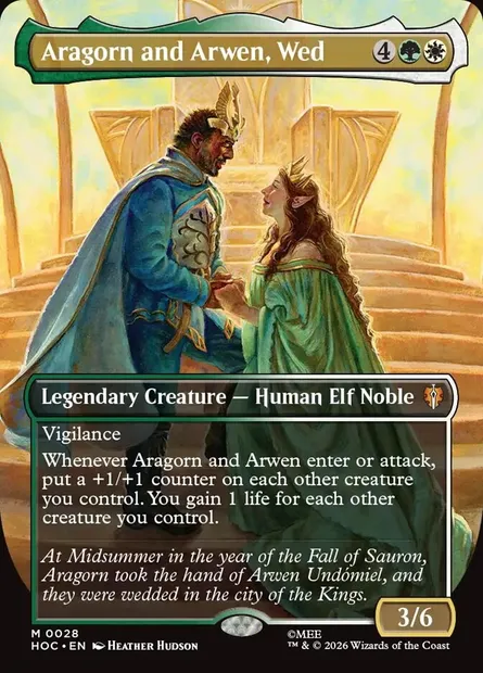 Aragorn and Arwen, Wed, Magic card HOC 28 — The Hobbit Eternal set