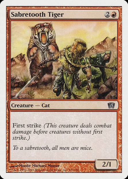 Sabretooth Tiger, Magic card 8ED 217 — Eighth Edition set