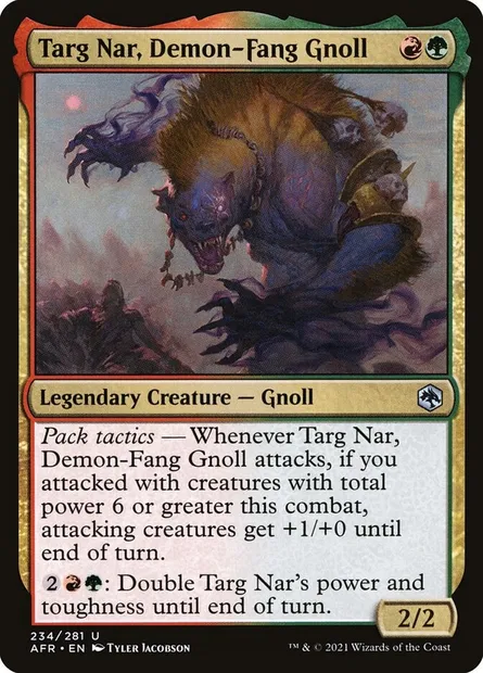 Targ Nar, Demon-Fang Gnoll, Magic card AFR 234 — Adventures in the Forgotten Realms set