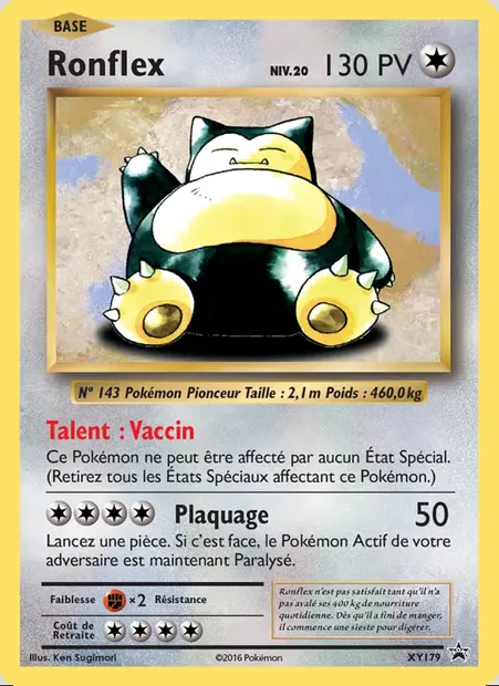 Ronflex, carte Pokémon XY 179 — extension Promo XY