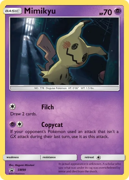Mimikyu, Pokémon card SM 99 — SM Black Star Promos set